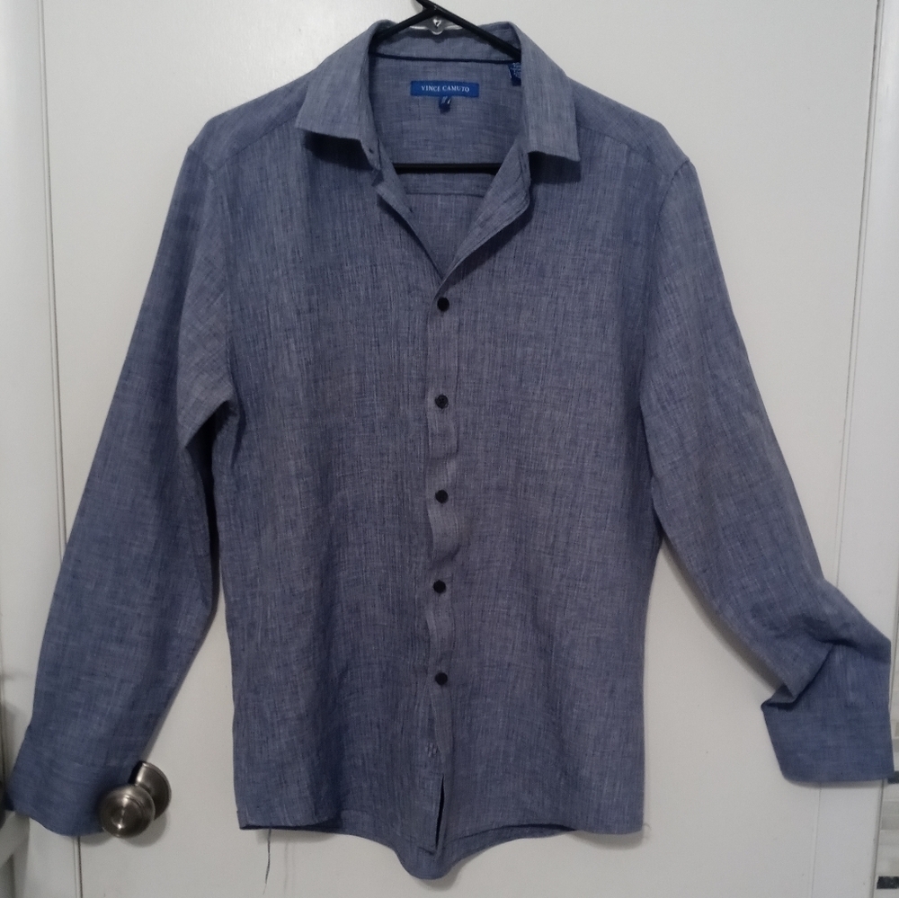 Vince Camuto Long Sleeve button Down Blue Lightweight Dress Shirt M